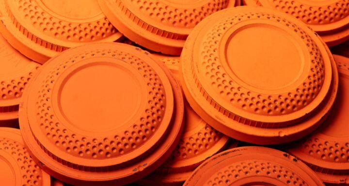 Stack of Clay shooting targets 