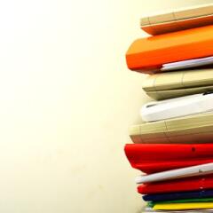 A Stack of different colored files