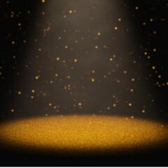 Light with gold glitter