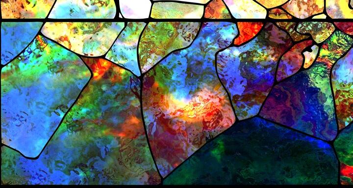 Modern stained glass art window