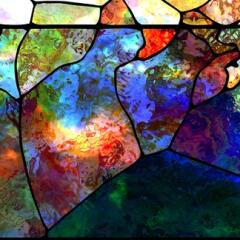Modern stained glass art window