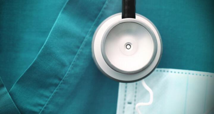 Stethoscope on the medical garment