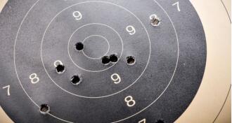 Target with bullet holes