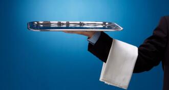 The waiter with a tray