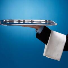 The waiter with a tray