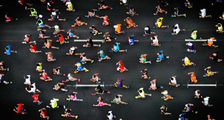Top view of Marathoners