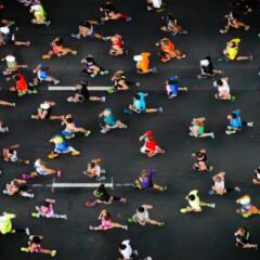 Top view of Marathoners