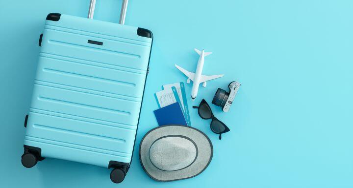 Travel Concept on Blue Background