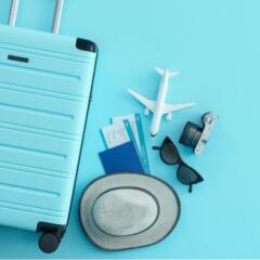 Travel Concept on Blue Background