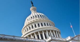 Congressional Dome on a Blue Sky Background
