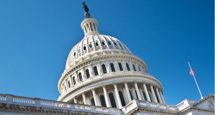 Congressional Dome on a Blue Sky Background