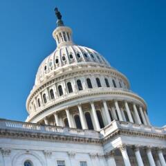 Congressional Dome on a Blue Sky Background