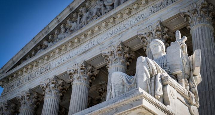 Close up shot of the U.S. Supreme Court House