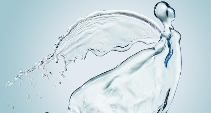 A water figure dancing like a ballerina