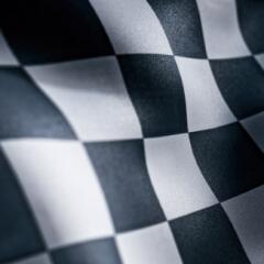 Waving Racing finish flag with checkered pattern texture 