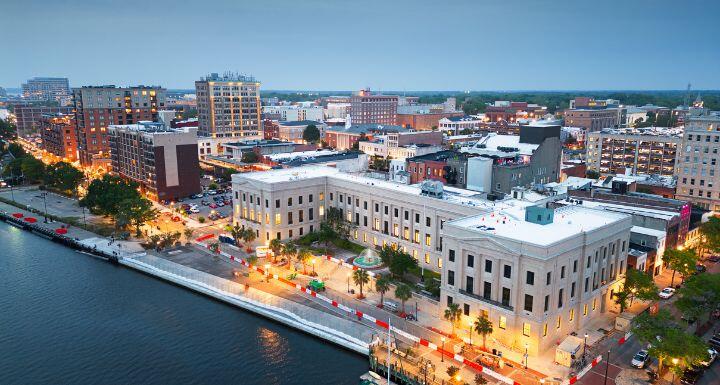 Aerial shot of downtown Wilmington