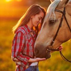 Girl Hugging Horse