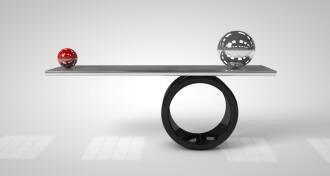 Read and silver balls on balancing