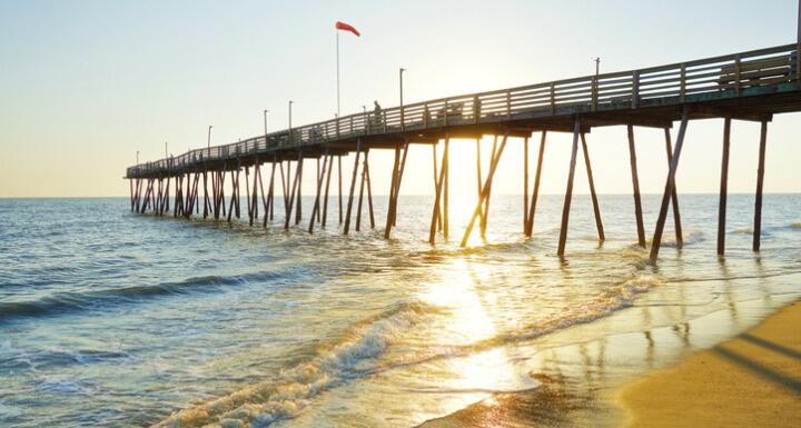 avalon Pier and beach at the Outer Banks