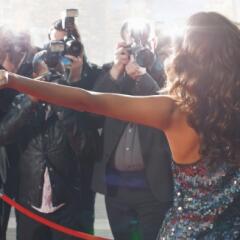 Actress on red carpet getting picture taken