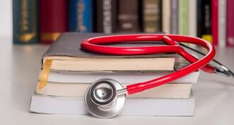 book and stethoscope