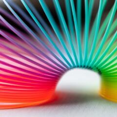 Multi colored slinky illustrating flexibility