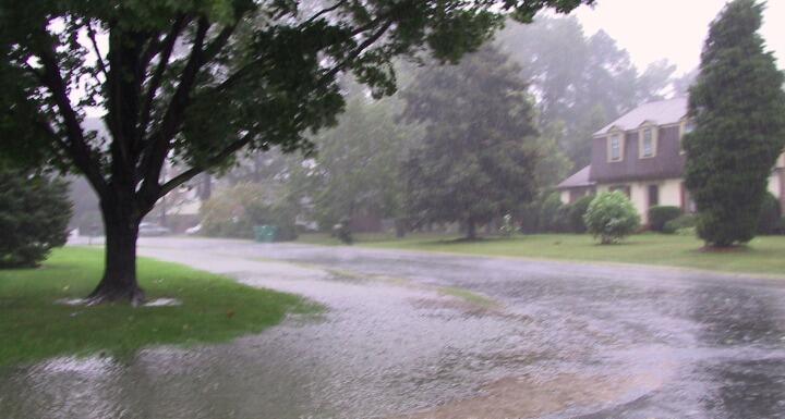 flooding on neighborhood road