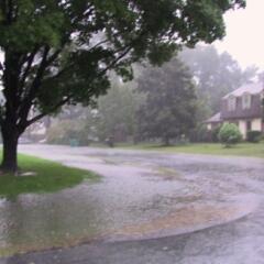 flooding on neighborhood road