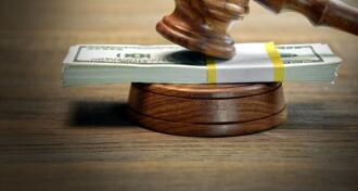 Gavel on money bankruptcy court