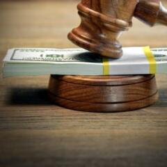 Gavel on money bankruptcy court