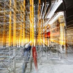 scaffolding at a building site