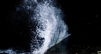 Splashing Wave at Night