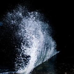 Splashing Wave at Night