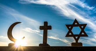 the three symbols of Judaism, Christianity and Islam