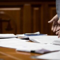 trial in the courtroom