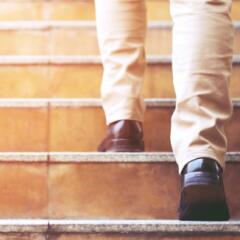 walking stepping going up the stairs