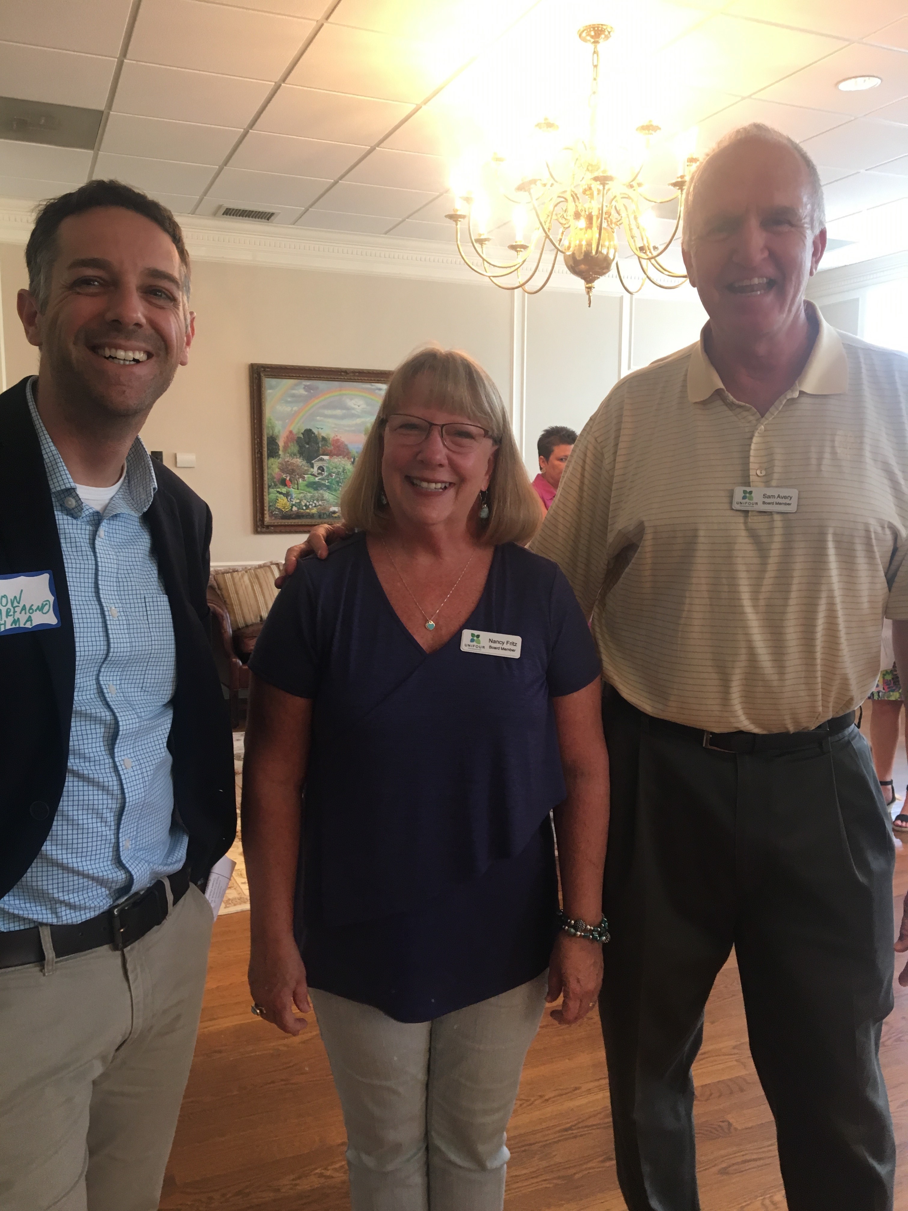 (From left to right) Jon Carfagno (Hickory Museum of Art executive director), Nancy Fritz (Unifour board president) and Sam Avery (Unifour board member)