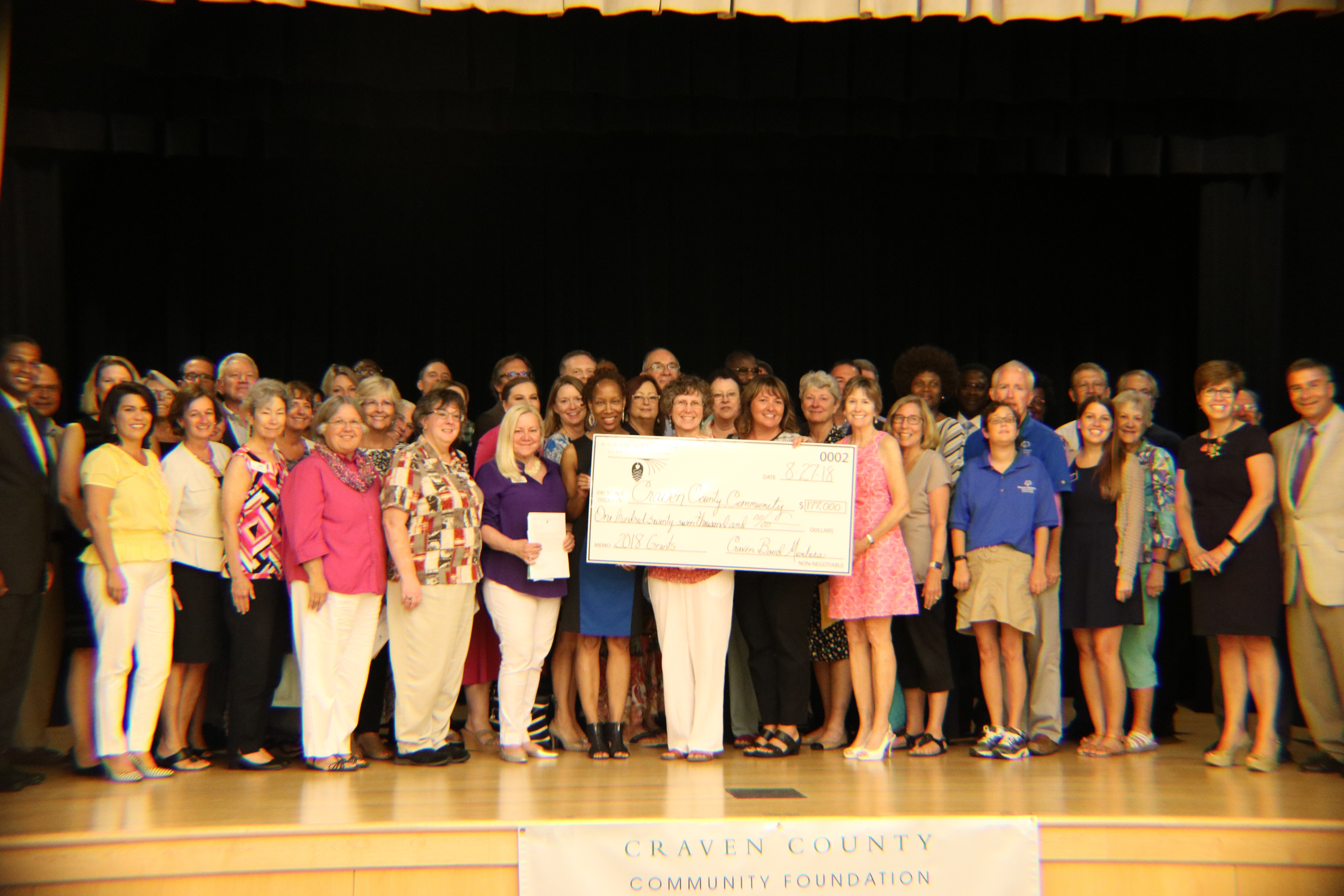 Craven County Community Foundation board members and representatives of local nonprofit organizations receiving grant awards pose for a photo following the annual CCCF grant awards ceremony at Tryon Palace.