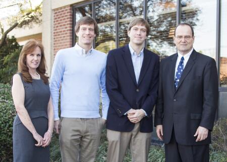 Pictured is (left to right) Renee Watkevich, Wilson Community College Foundation director; William Shreve; John Shreve; and Dr. Tim Wright, Wilson Community College president.