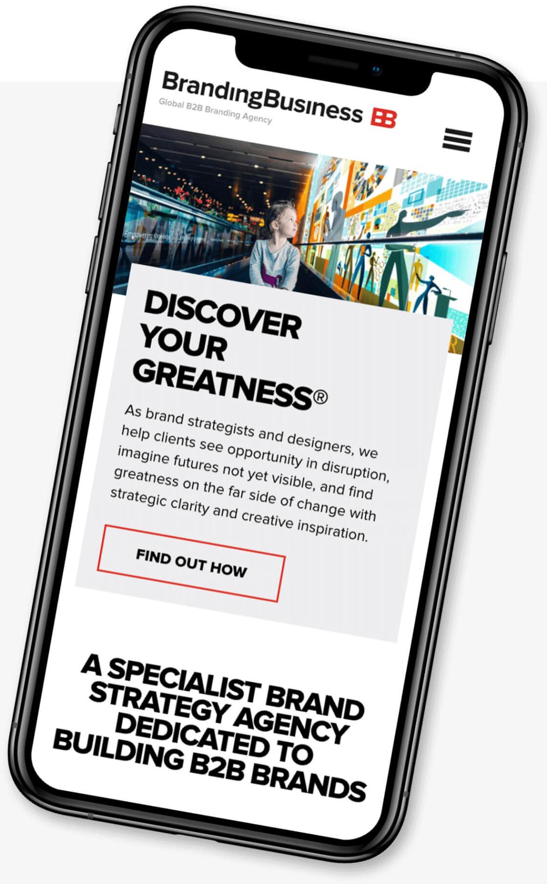 Example website screenshot on iPhone
