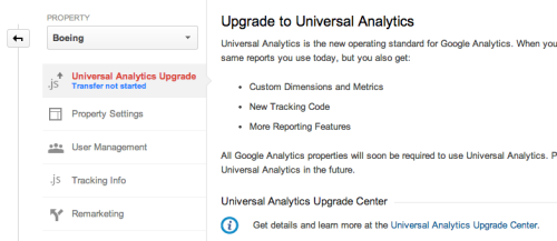 Universal Analytics Upgrade Universal Analytics Upgrade