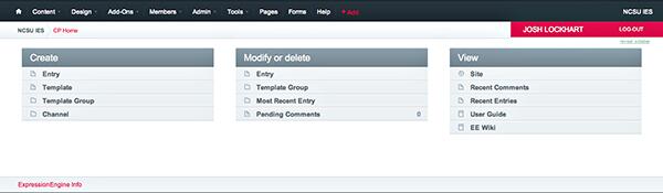 ExpressionEngine Control Panel ExpressionEngine Control Panel