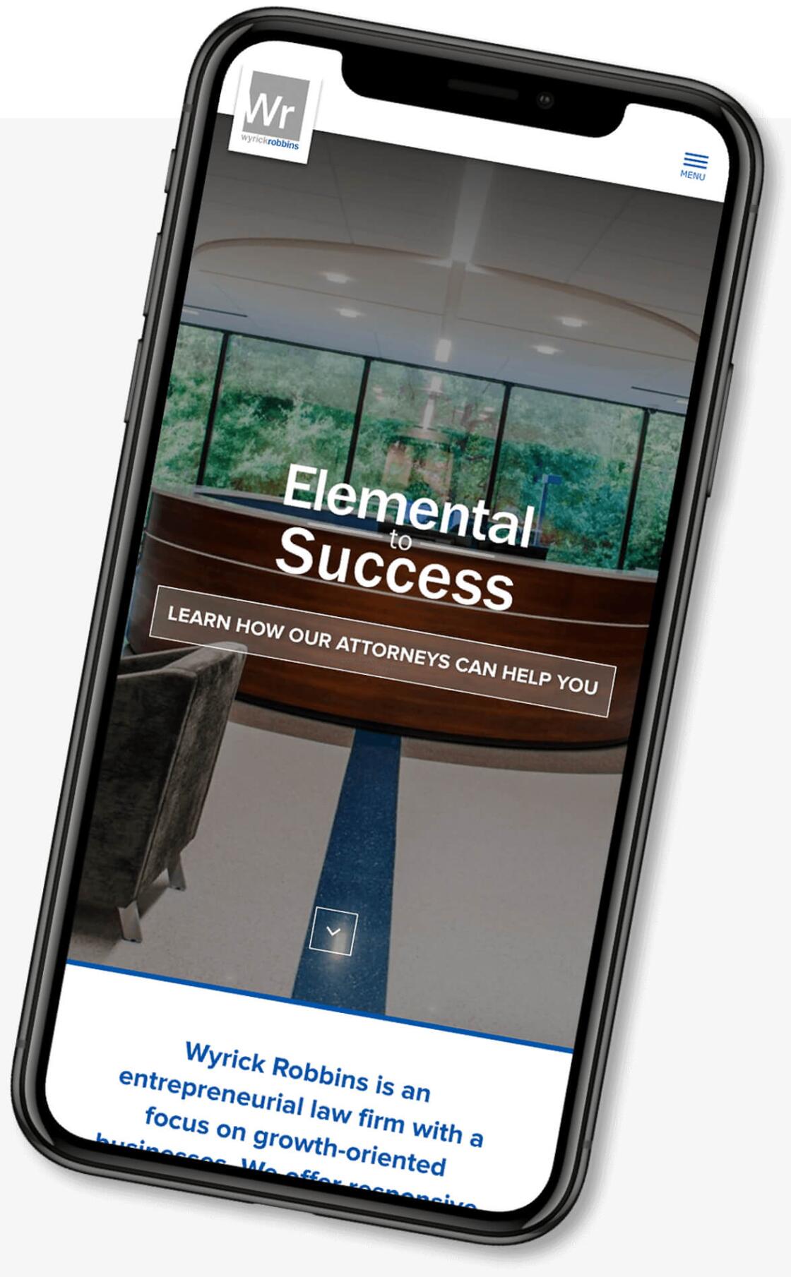 Example website screenshot on iPhone