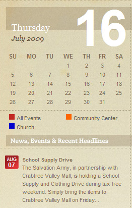 Sidebar mini calendar Sidebar mini calendar