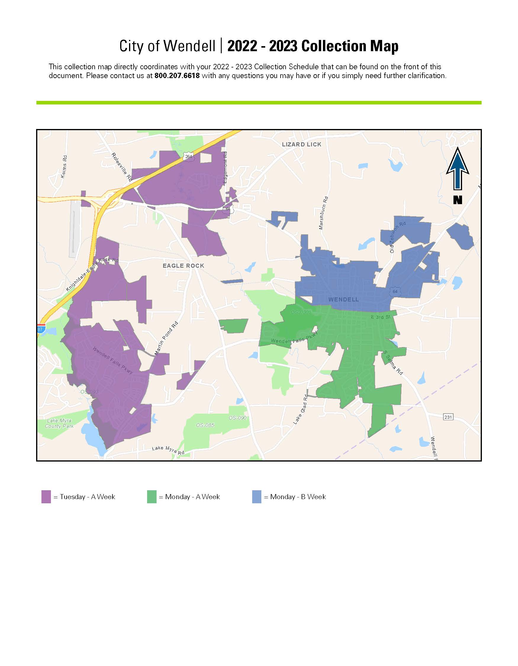 Map for 2022-2023 Waste/Recycling Collection