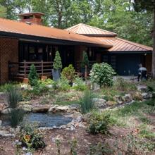 Duke Forest - black furniture for wood deck & landscape
