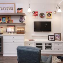 Franklin Grove - office & tv room with vaulted ceiling