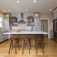 Southern Village - light gray & walnut