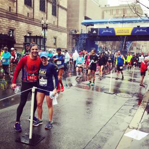 Attorney Helen Baddour at the Boston Marathon