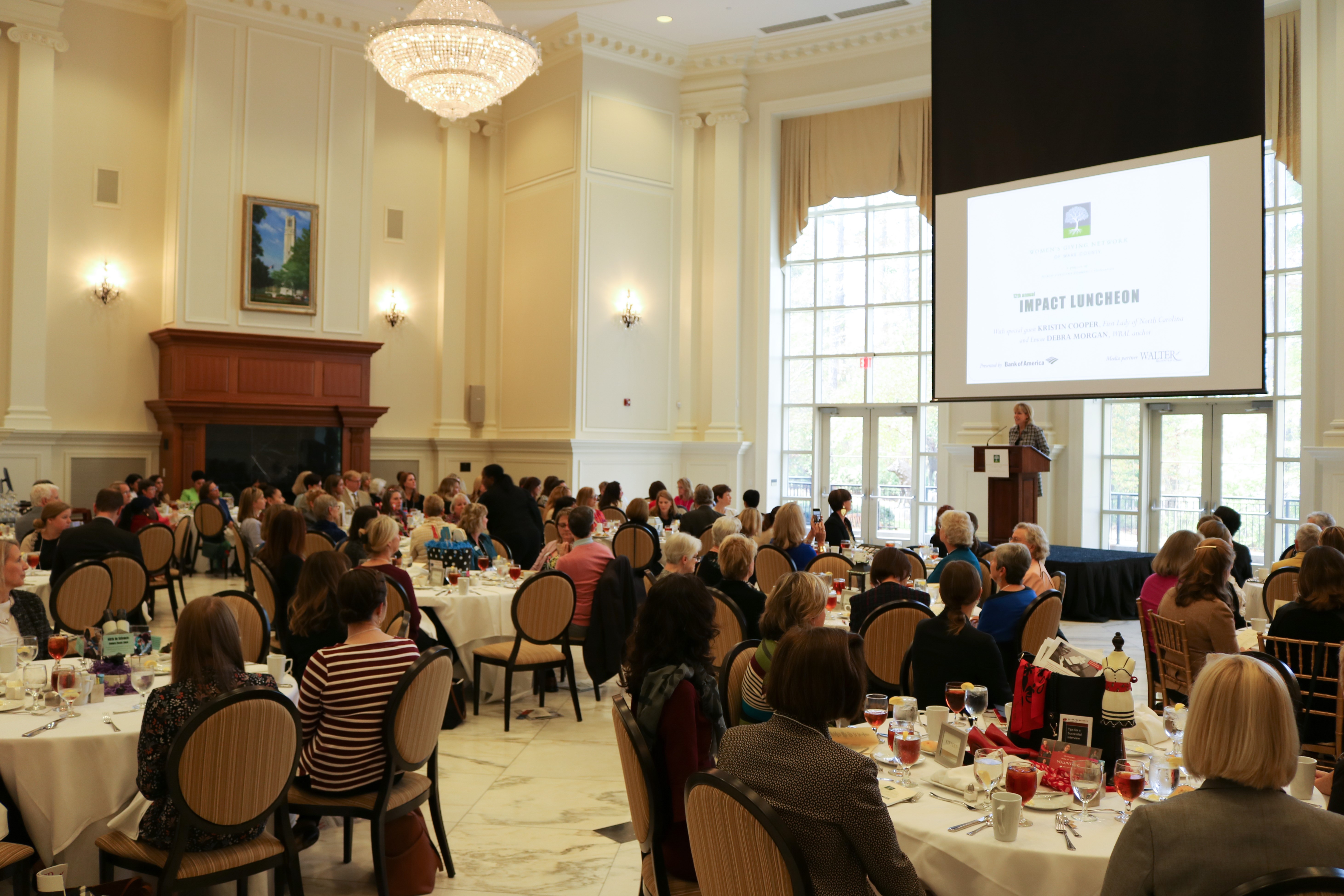 More than 100 Women's Giving Network of Wake County members and community leaders gathered for the 12th annual Impact Luncheon at the NC State Park Alumni Center.